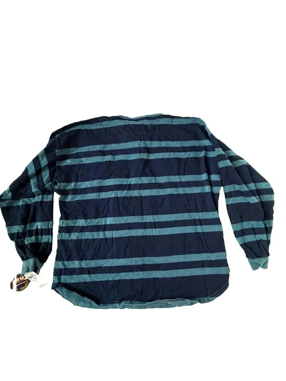 ENUF Internationale Mens S Blue Stripe Henley NEW Vintage 90s Button Long Sleeve